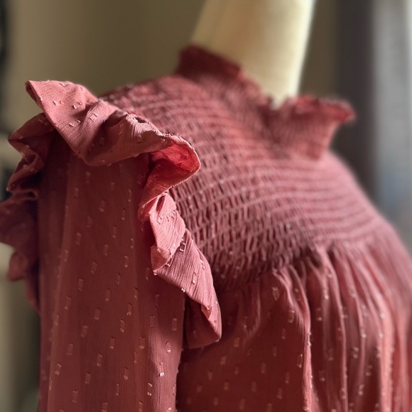 🌼English Factory Smocked Swiss Dot Maxi Dress - Picture 12 of 16